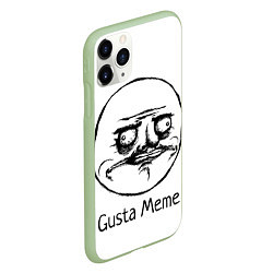 Чехол iPhone 11 Pro матовый Gusta Meme, цвет: 3D-салатовый — фото 2