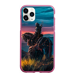 Чехол iPhone 11 Pro матовый The Witcher, цвет: 3D-малиновый