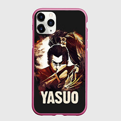 Чехол iPhone 11 Pro матовый Yasuo, цвет: 3D-малиновый