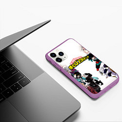 Чехол iPhone 11 Pro матовый My Hero Academia противостояние, цвет: 3D-фиолетовый — фото 2