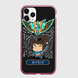 Чехол iPhone 11 Pro матовый League of Legends, цвет: 3D-малиновый