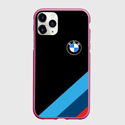 Чехол iPhone 11 Pro матовый BMW, цвет: 3D-малиновый