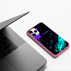 Чехол iPhone 11 Pro матовый Marshmello, цвет: 3D-малиновый — фото 2