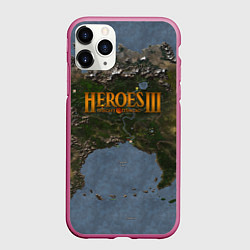 Чехол iPhone 11 Pro матовый ГЕРОИ 3, цвет: 3D-малиновый