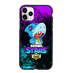 Чехол iPhone 11 Pro матовый BRAWL STARS LEON SHARK, цвет: 3D-черный