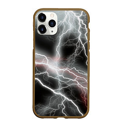 Чехол iPhone 11 Pro матовый Молния, цвет: 3D-коричневый