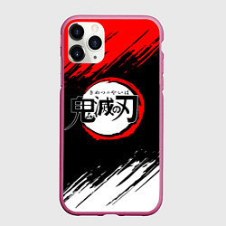 Чехол iPhone 11 Pro матовый KIMETSU NO YAIBA, цвет: 3D-малиновый