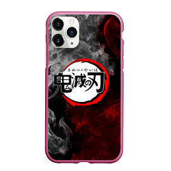 Чехол iPhone 11 Pro матовый KIMETSU NO YAIBA, цвет: 3D-малиновый