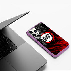 Чехол iPhone 11 Pro матовый KIMETSU NO YAIBA, цвет: 3D-фиолетовый — фото 2