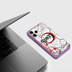 Чехол iPhone 11 Pro матовый KIMETSU NO YAIBA, цвет: 3D-фиолетовый — фото 2