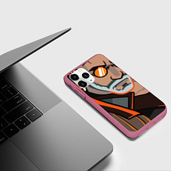 Чехол iPhone 11 Pro матовый Ведьмак, цвет: 3D-малиновый — фото 2