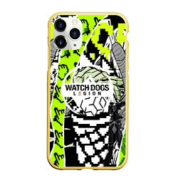 Чехол iPhone 11 Pro матовый WATCH DOGS:LEGION, цвет: 3D-желтый