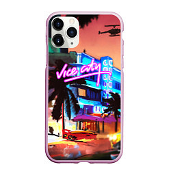 Чехол iPhone 11 Pro матовый GTA: VICE CITY, цвет: 3D-розовый