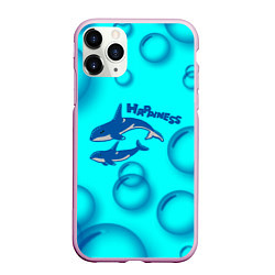 Чехол iPhone 11 Pro матовый Рыбки счастья, цвет: 3D-розовый