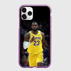Чехол iPhone 11 Pro матовый Леброн Джеймс, цвет: 3D-фиолетовый
