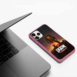 Чехол iPhone 11 Pro матовый DOOM ETERNAL, цвет: 3D-малиновый — фото 2