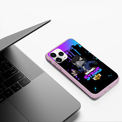 Чехол iPhone 11 Pro матовый Brawl Stars Crow, цвет: 3D-розовый — фото 2