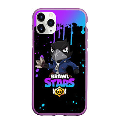 Чехол iPhone 11 Pro матовый Brawl Stars Crow, цвет: 3D-фиолетовый