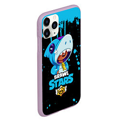 Чехол iPhone 11 Pro матовый Brawl Stars Leon Shark, цвет: 3D-сиреневый — фото 2