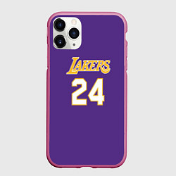 Чехол iPhone 11 Pro матовый Los Angeles Lakers Kobe Brya, цвет: 3D-малиновый