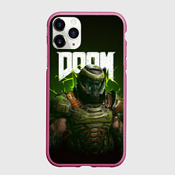 Чехол iPhone 11 Pro матовый Doom Eternal, цвет: 3D-малиновый