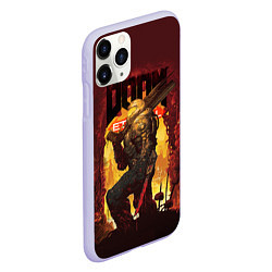 Чехол iPhone 11 Pro матовый Doom Eternal, цвет: 3D-светло-сиреневый — фото 2