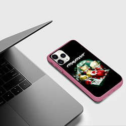 Чехол iPhone 11 Pro матовый Стоматолог, цвет: 3D-малиновый — фото 2