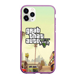 Чехол iPhone 11 Pro матовый GTA 5, цвет: 3D-фиолетовый