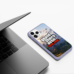 Чехол iPhone 11 Pro матовый GTA ONLINE, цвет: 3D-светло-сиреневый — фото 2