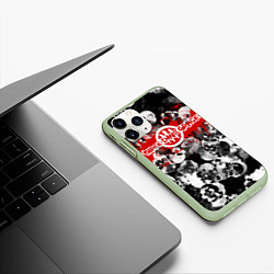 Чехол iPhone 11 Pro матовый Three days grace, цвет: 3D-салатовый — фото 2