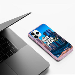 Чехол iPhone 11 Pro матовый GTA 5, цвет: 3D-розовый — фото 2