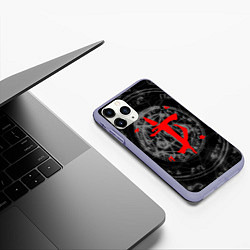 Чехол iPhone 11 Pro матовый DOOM, цвет: 3D-светло-сиреневый — фото 2