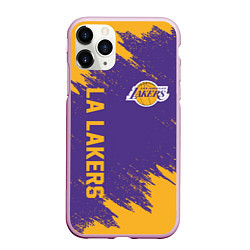 Чехол iPhone 11 Pro матовый LA LAKERS, цвет: 3D-розовый