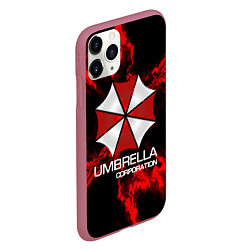 Чехол iPhone 11 Pro матовый UMBRELLA CORP, цвет: 3D-малиновый — фото 2