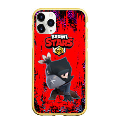 Чехол iPhone 11 Pro матовый BRAWL STARS CROW, цвет: 3D-желтый