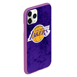 Чехол iPhone 11 Pro матовый LA LAKERS, цвет: 3D-фиолетовый — фото 2