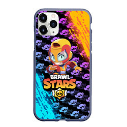 Чехол iPhone 11 Pro матовый BRAWL STARS MAX, цвет: 3D-серый