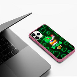 Чехол iPhone 11 Pro матовый Brawl Stars Leonard Carl, цвет: 3D-малиновый — фото 2