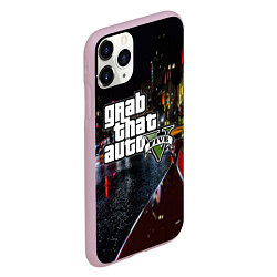 Чехол iPhone 11 Pro матовый Grand Theft Auto V, цвет: 3D-розовый — фото 2