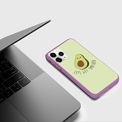 Чехол iPhone 11 Pro матовый Авокадо, цвет: 3D-фиолетовый — фото 2