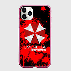 Чехол iPhone 11 Pro матовый UMBRELLA CORP, цвет: 3D-малиновый
