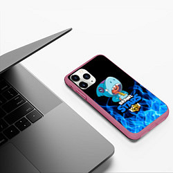 Чехол iPhone 11 Pro матовый BRAWL STARS LEON, цвет: 3D-малиновый — фото 2