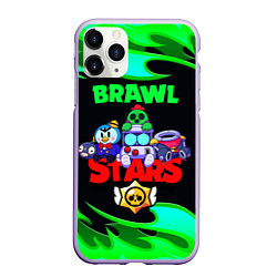 Чехол iPhone 11 Pro матовый BRAWL STARS Пламя, цвет: 3D-светло-сиреневый