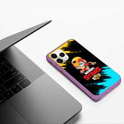 Чехол iPhone 11 Pro матовый BRAWL STARS MAX, цвет: 3D-фиолетовый — фото 2