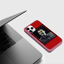 Чехол iPhone 11 Pro матовый Сталин, цвет: 3D-малиновый — фото 2