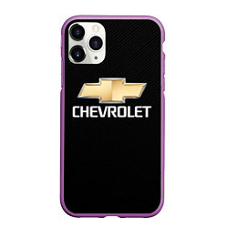 Чехол iPhone 11 Pro матовый CHEVROLET, цвет: 3D-фиолетовый