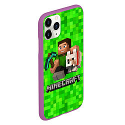 Чехол iPhone 11 Pro матовый MINECRAFT, цвет: 3D-фиолетовый — фото 2