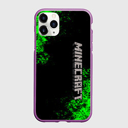 Чехол iPhone 11 Pro матовый MINECRAFT, цвет: 3D-фиолетовый