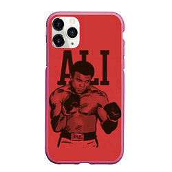 Чехол iPhone 11 Pro матовый Ali, цвет: 3D-малиновый