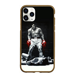 Чехол iPhone 11 Pro матовый Muhammad Ali, цвет: 3D-коричневый